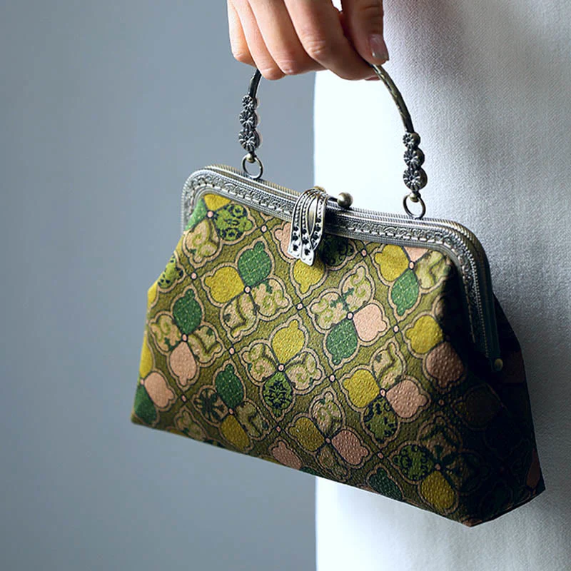 Green Leaves Crossbody Bag with Metal Chain | Spiritual Accessories - Image 8