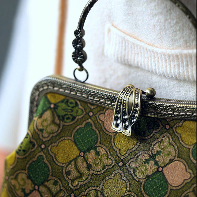 Green Leaves Crossbody Bag with Metal Chain | Spiritual Accessories - Image 9