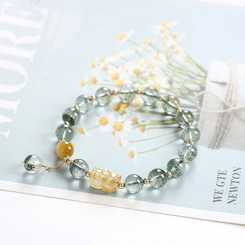8mm Green Phantom Citrine PiXiu Confidence Bracelet - Image 2