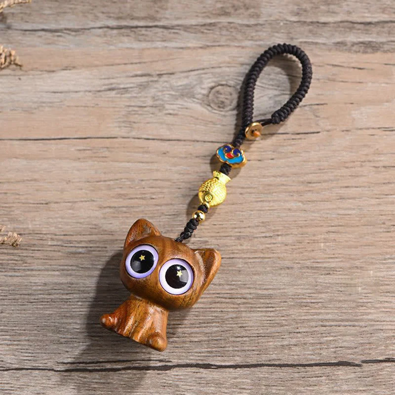 Green Sandalwood Koi Fish Lucky Cat Key Chain Decoration - Image 8