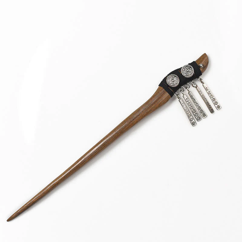 Green Sandalwood Silver Chinese Hairpin for Harmony & Longevity - Image 7