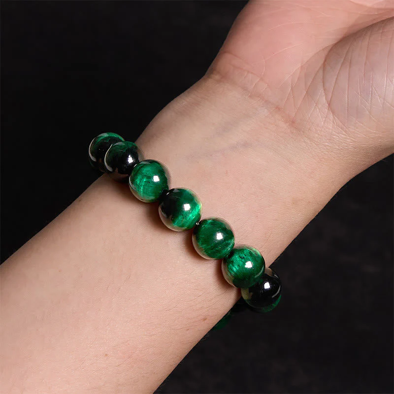 8mm Green Tiger Eye Growth & Healing Bracelet - Image 3