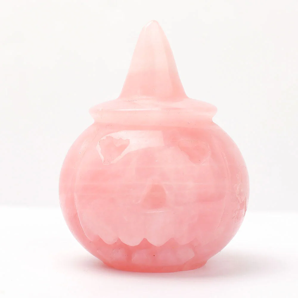 Hand Carved Gemstone Pumpkin Figurine 2" for Halloween Decor - Image 11