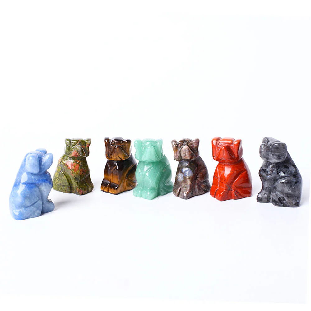 Hand Carved Polished Crystal Dog Figurine 1.5 Inch - Image 3