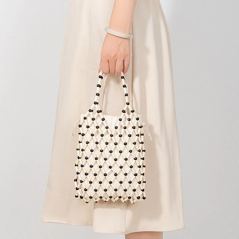 Hand-woven Mesh Hollow Wooden Beads Bag | Spiritual Jewelry - Image 20