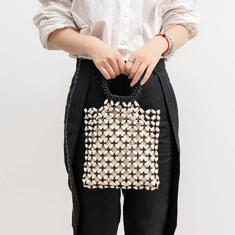 Hand-woven Lozenge Wooden Beads Spiritual Jewelry Bag - Image 8