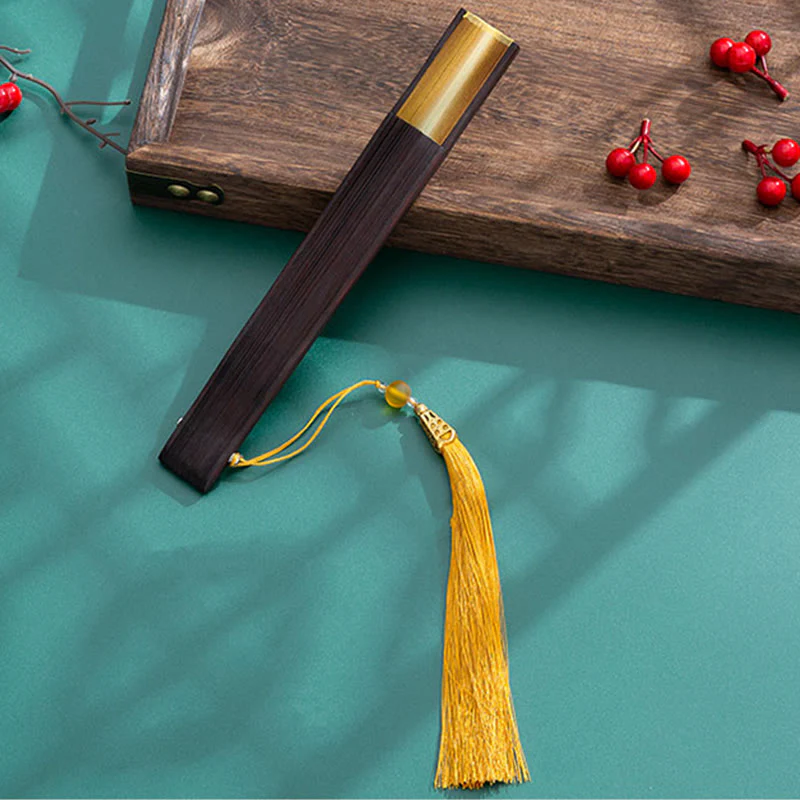 Handheld Gradient Bamboo Folding Fan for Spiritual Decor - Image 13