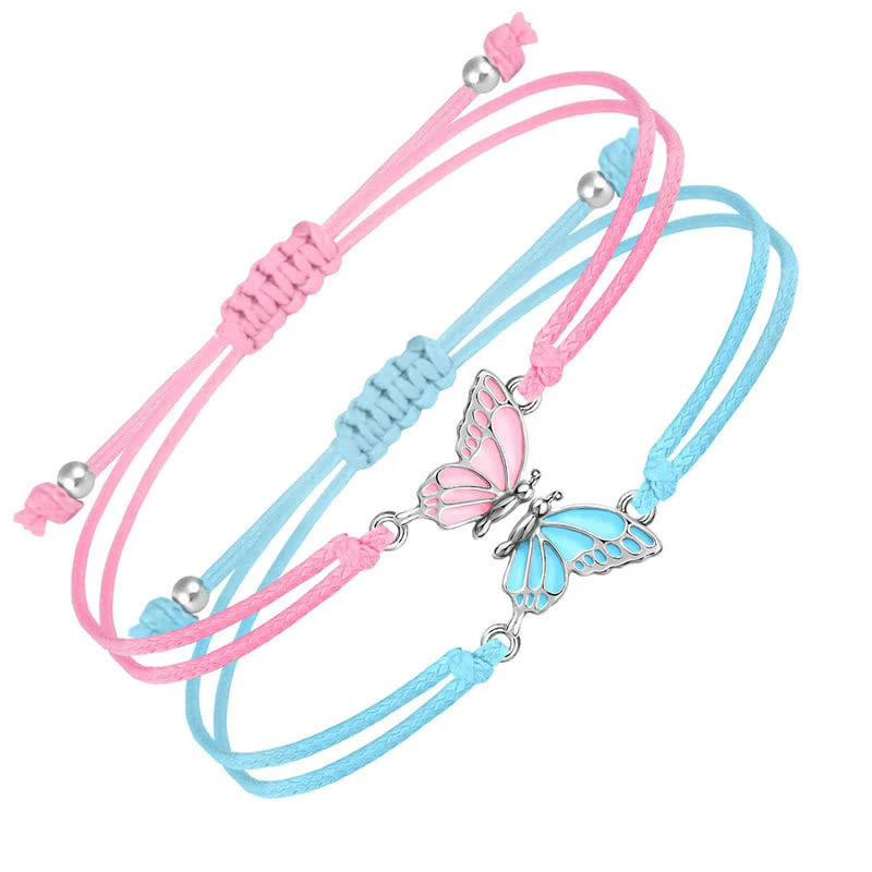 Handmade Braided Butterfly Freedom Bracelet (Set of 2) - Image 2