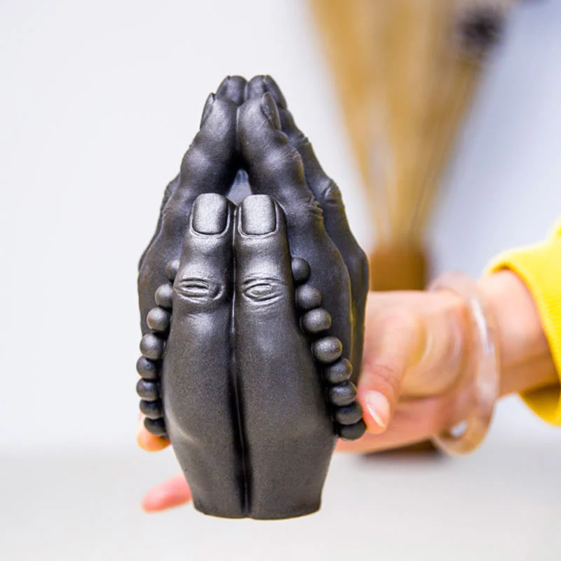 Handmade Rust & Polished Buddha Namaste Statue 15cm | Healing Sounds - Image 23