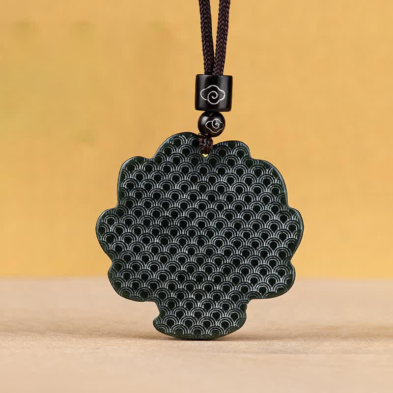 Hetian Cyan Jade Nine Tailed Fox Luck Pendant Necklace - Image 11