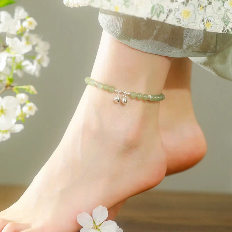 6mm Hetian Jade Prosperity Bell Charm Anklet for Spiritual Growth - Image 7