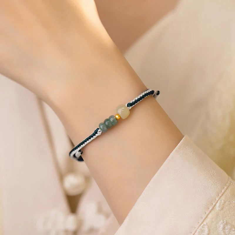 Sterling Silver Hetian Jade Abundance Bracelet 20cm - Image 5