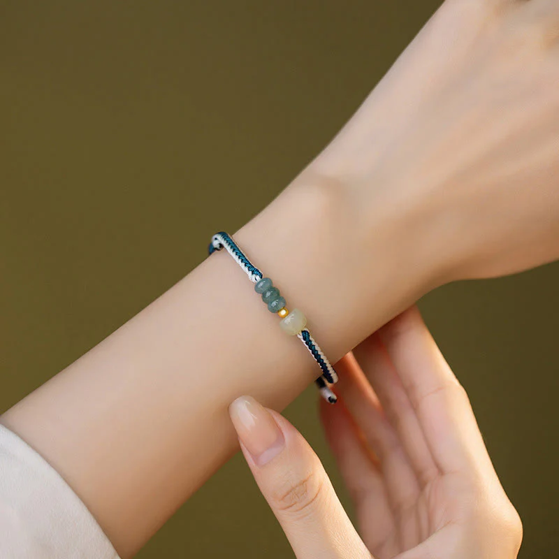 Sterling Silver Hetian Jade Abundance Bracelet 20cm - Image 7