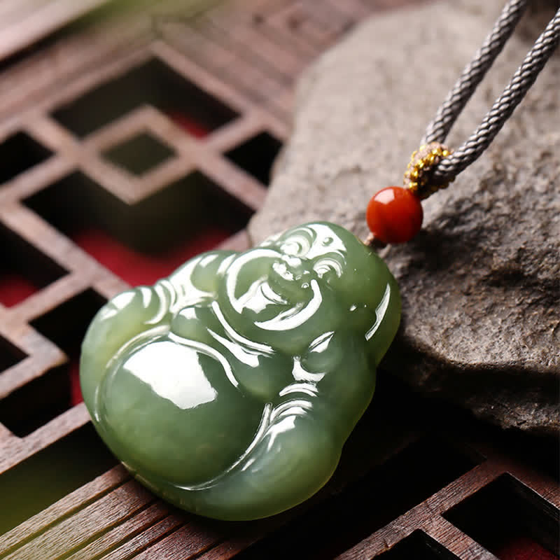 Hetian Jade Laughing Buddha Necklace for Abundance & Prosperity - Image 4