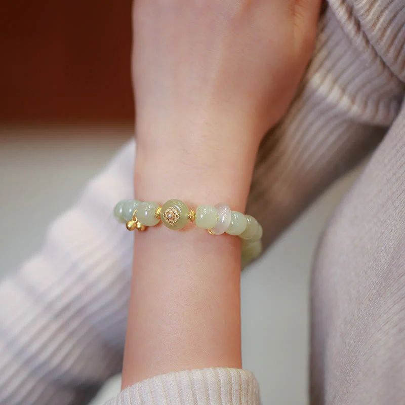 Natural Hetian Jade Luck Bracelet and Necklace Set - Image 7