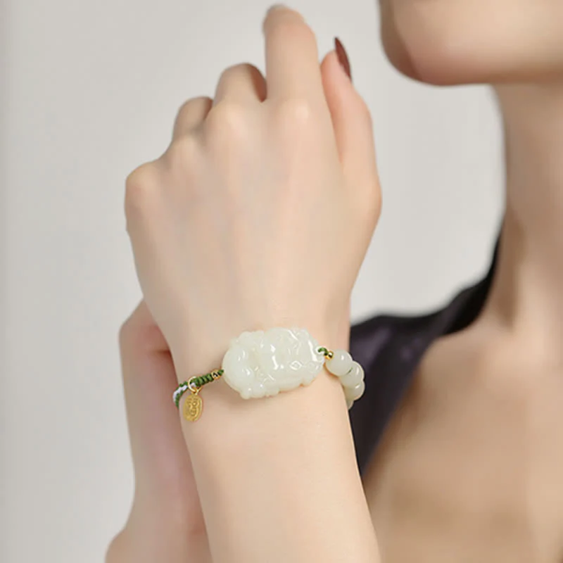 Hetian Jade Luck Bracelet | 925 Sterling Silver String - Image 5