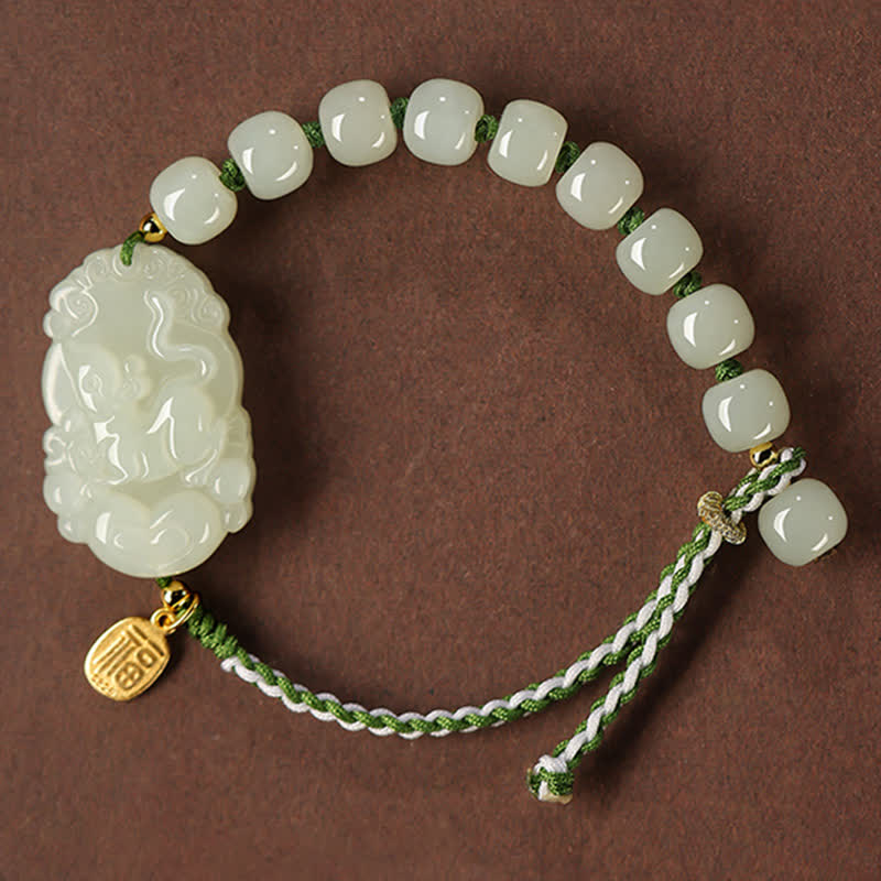 Hetian Jade Luck Bracelet | 925 Sterling Silver String - Image 8
