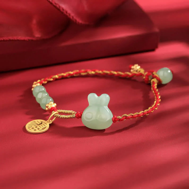 Hetian Jade Red String Bracelet for Luck and Happiness, 15-17cm - Image 7