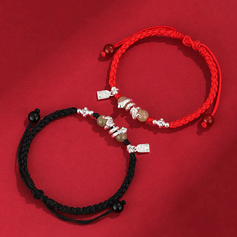 Hetian Jade Protection Bracelet | Year of the Snake Red String - Image 2