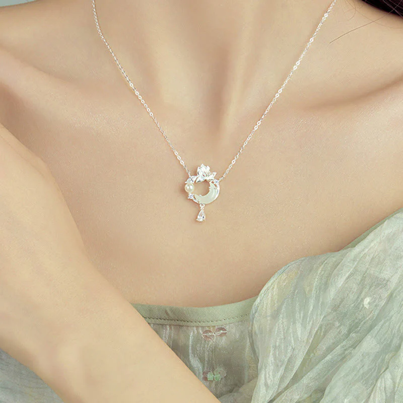 Hetian Jade 925 Silver Lotus Pendant Necklace for Protection - Image 4