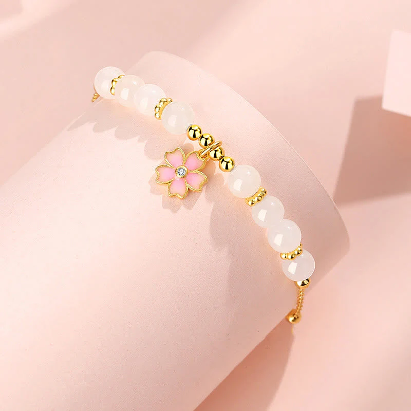 6mm Hetian White Jade Protection Bracelet in Sterling Silver - Image 2