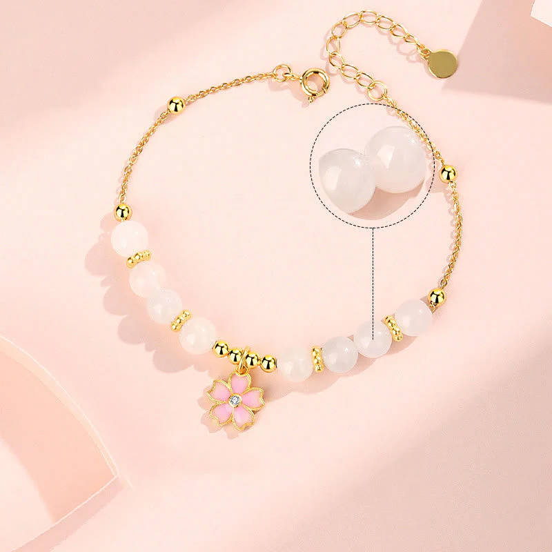 6mm Hetian White Jade Protection Bracelet in Sterling Silver - Image 4