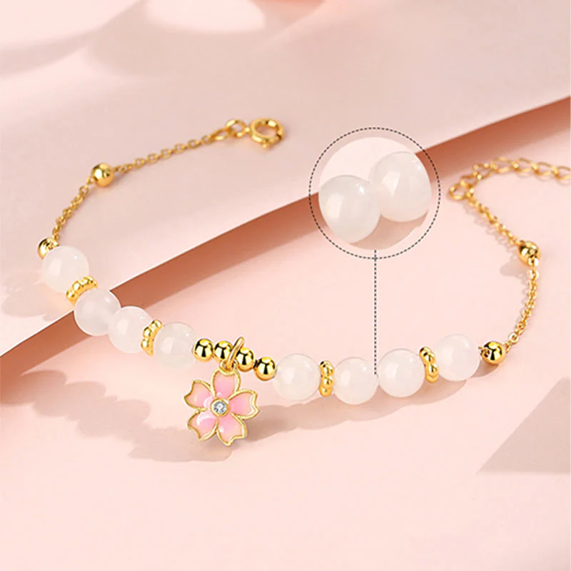 6mm Hetian White Jade Protection Bracelet in Sterling Silver - Image 5