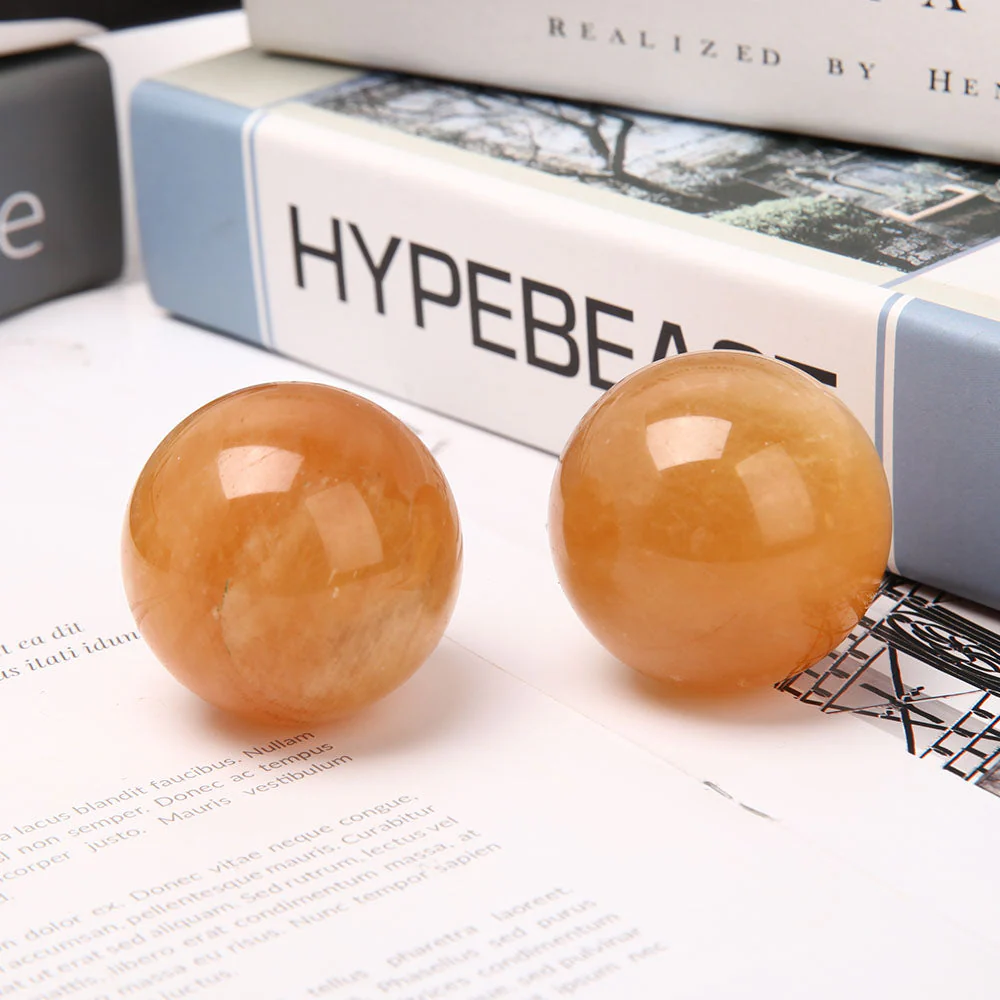 1.7 inch Honey Calcite Crystal Sphere for Energy Healing - Image 3
