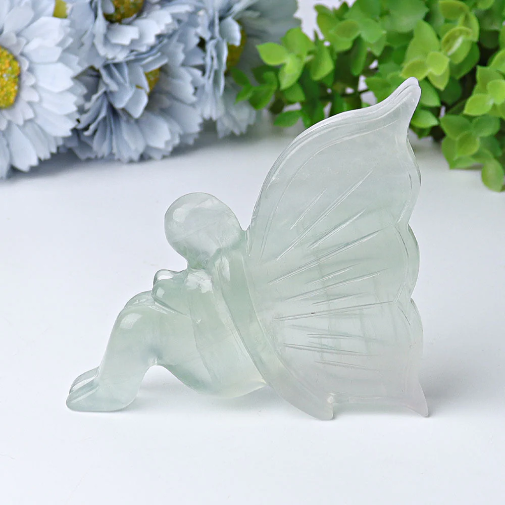 3.4 Inch Crystal Figurine Carving | Honey Calcite Butterfly - Image 5