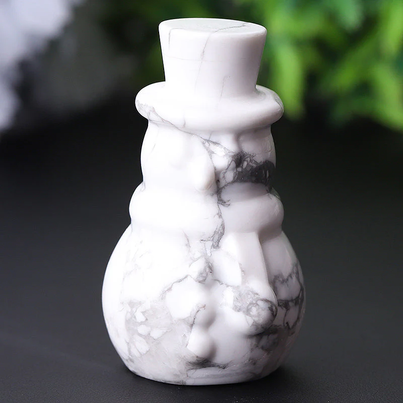 2.35" Howlite Snowman Crystal Figurine - Image 2