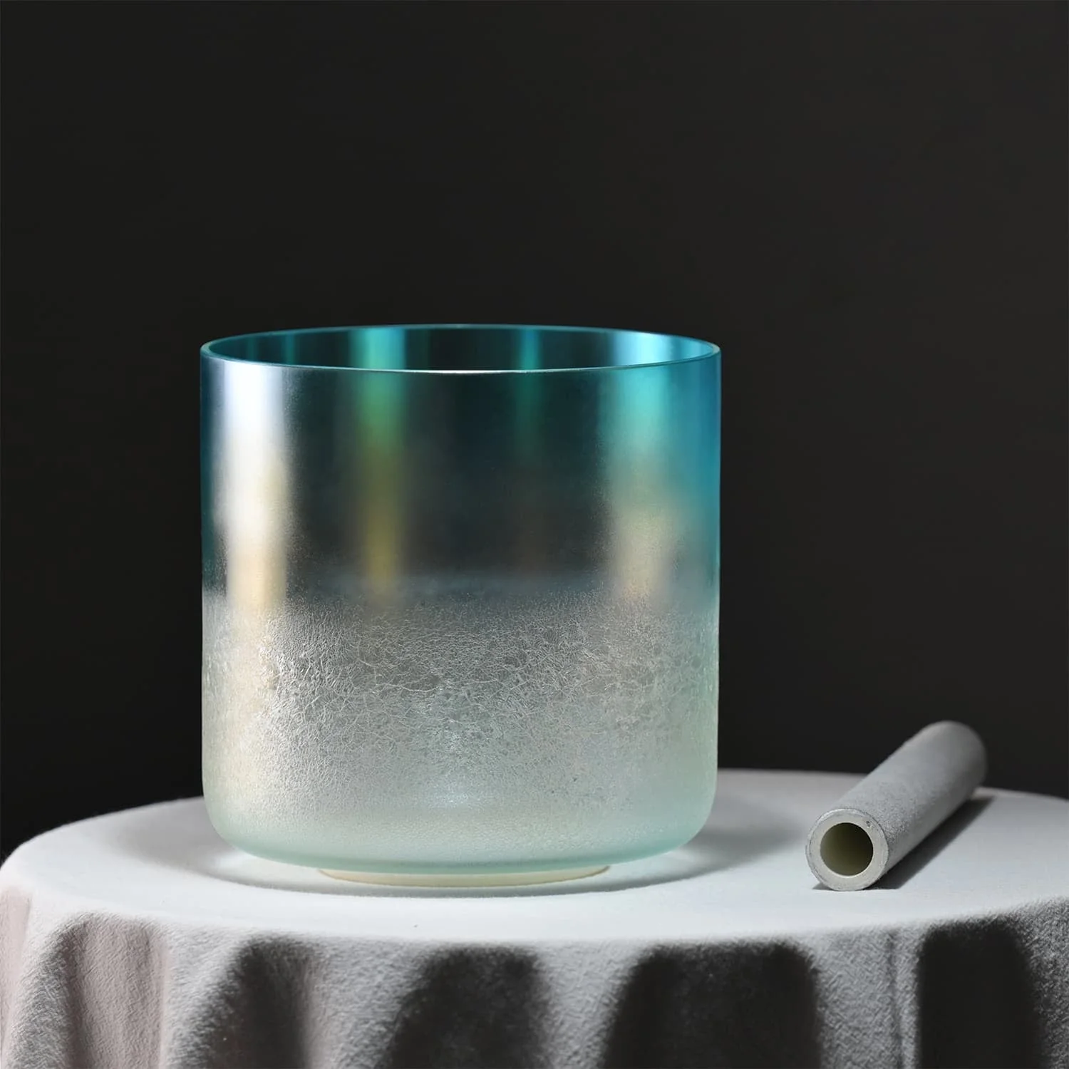 Ice Green Crystal Singing Bowl for Sound Meditation - Image 3