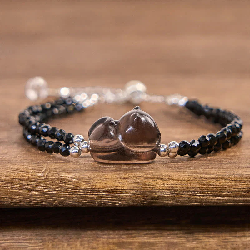 16cm Ice Obsidian Black Spinel Courage Bracelet for Women - Image 2