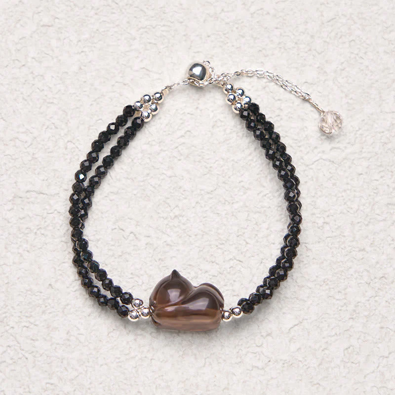 16cm Ice Obsidian Black Spinel Courage Bracelet for Women - Image 4