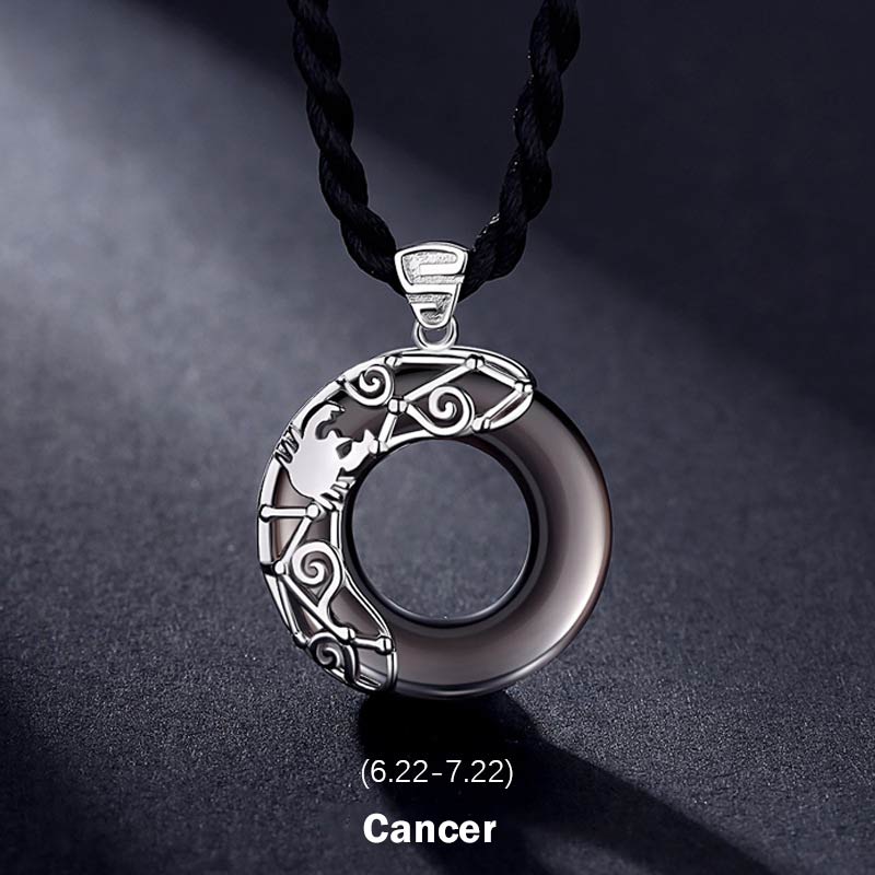 Ice Obsidian Zodiac Pendant Necklace | 12 Constellations Blessing - Image 4