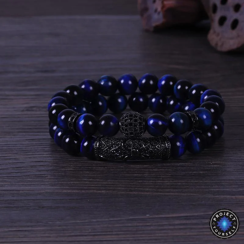 Tiger Eye & Black Agate Beaded Bracelets - Image 4