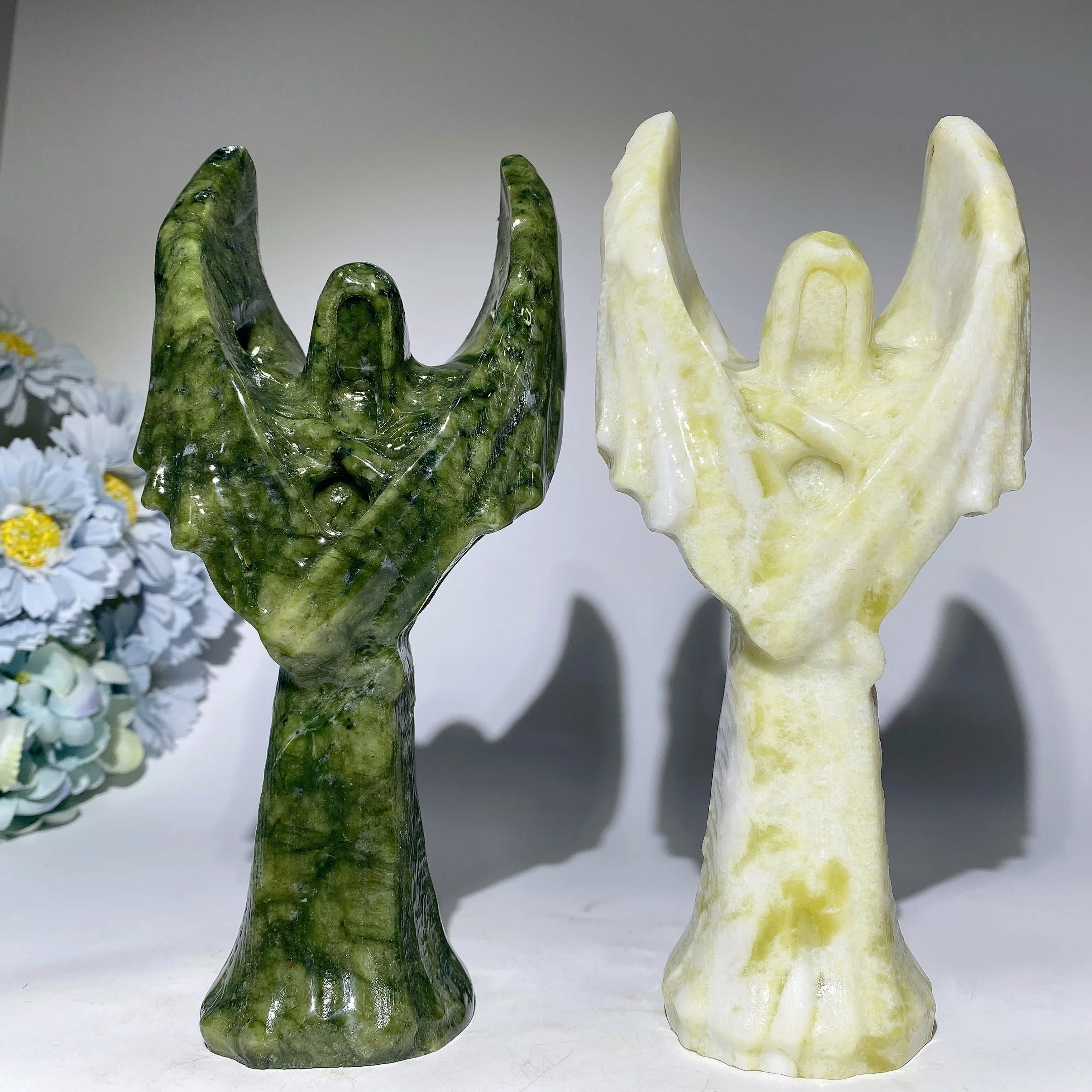 20cm Jade Angel of Death Crystal Figurine Carving