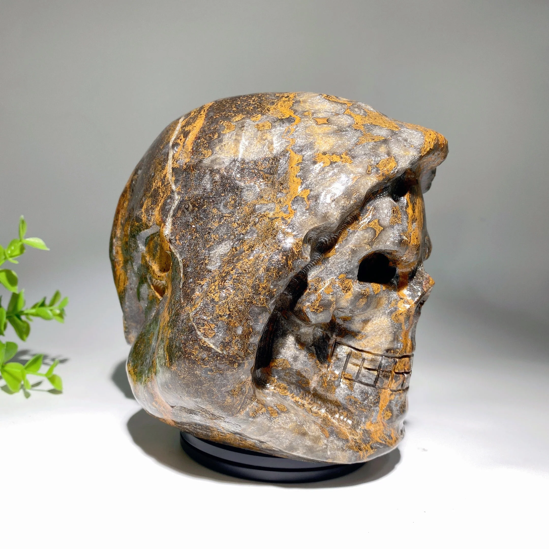 5.2 inch Jade Crystal Skull Carving for Meditation & Healing - Image 5