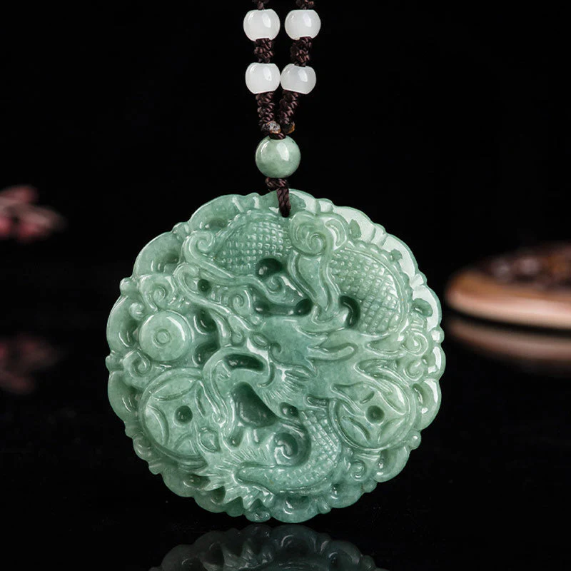 Jade Dragon Necklace 50mm Pendant for Prosperity & Luck - Image 5