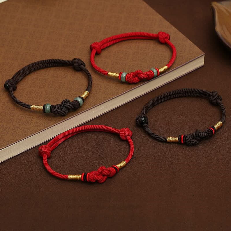 Adjustable Jade Luck Bracelet | Red String Fortune Knot - Image 12