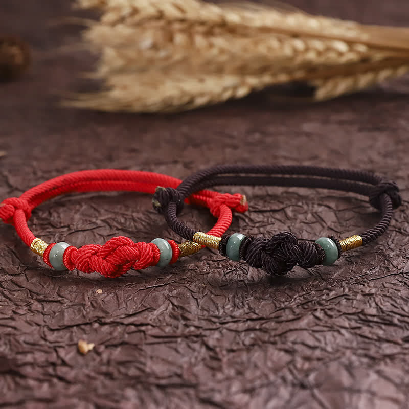 Adjustable Jade Luck Bracelet | Red String Fortune Knot - Image 7