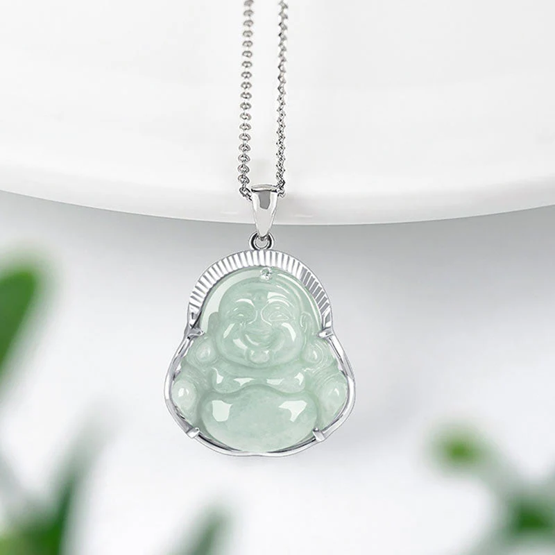 925 Sterling Silver Jade Luck Calm Necklace Pendant - Image 2