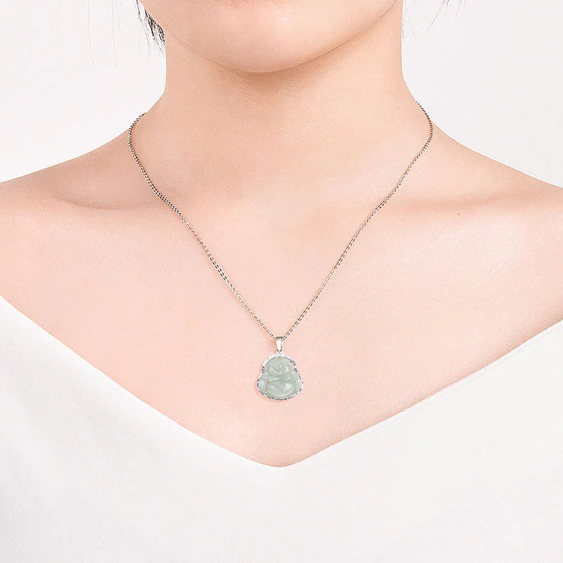 925 Sterling Silver Jade Luck Calm Necklace Pendant - Image 3