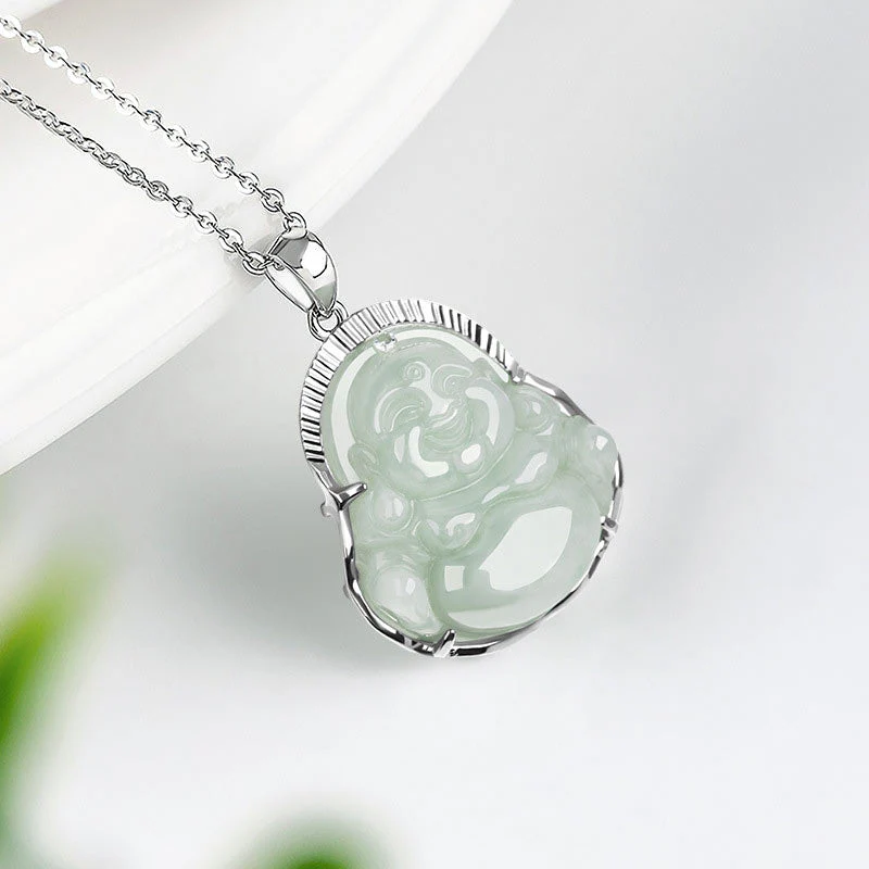 925 Sterling Silver Jade Luck Calm Necklace Pendant - Image 4