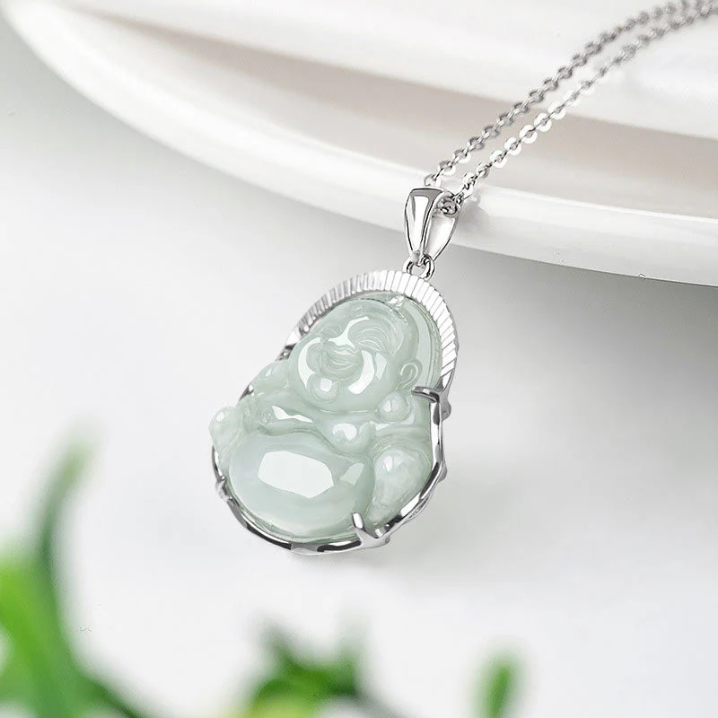 925 Sterling Silver Jade Luck Calm Necklace Pendant - Image 5