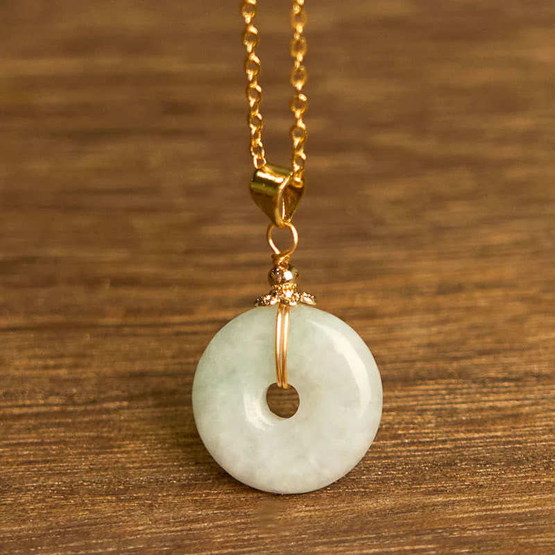 Jade Peace Buckle Necklace for Luck & Protection - Image 3