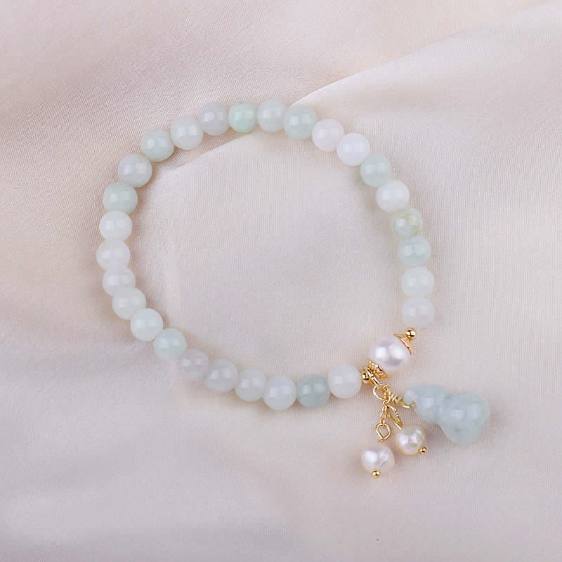 6mm Jade Pearl Prosperity Luck Bracelet - Image 4