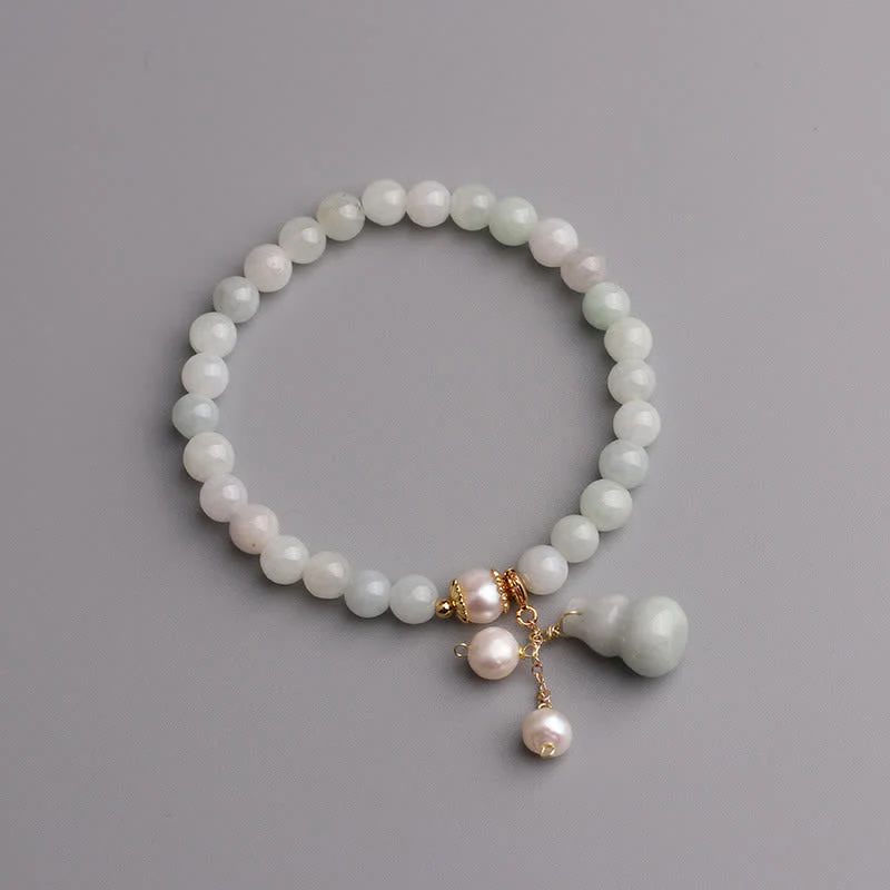 6mm Jade Pearl Prosperity Luck Bracelet - Image 5