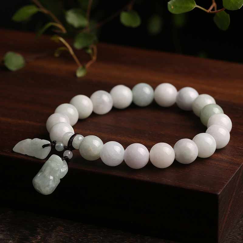 Jade Pixiu 10mm Success Bracelet for Prosperity & Wealth - Image 2