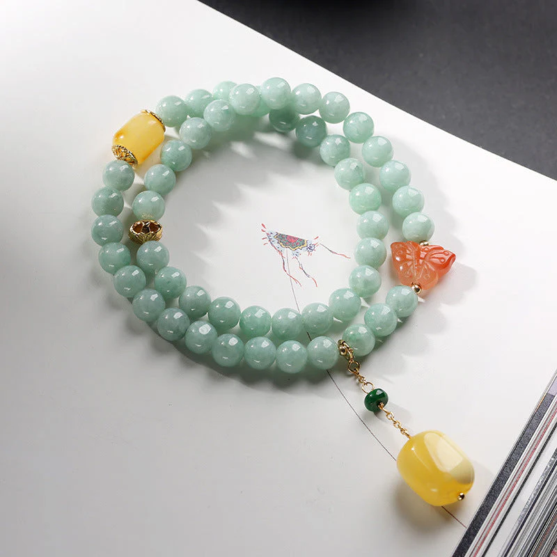 925 Sterling Silver Jade Bracelet Meditation for Prosperity & Abundance - Image 2
