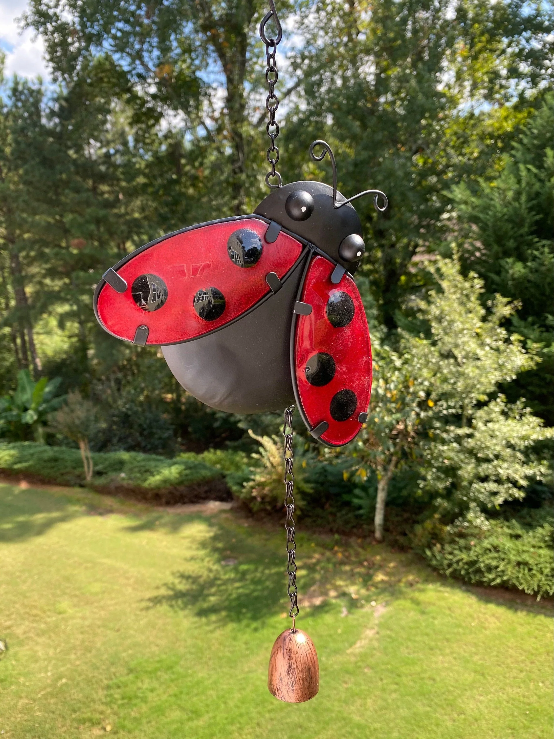 Ladybug Metal Wind Chime for Garden - 18"